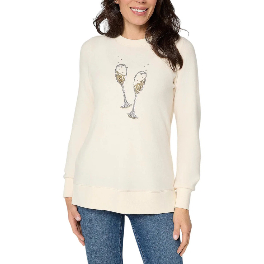 Jingle Belles by Kim Gravel Women's Golden Girl Holiday Top Eggnogg - Regular